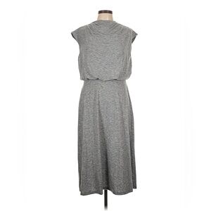 NWT Ann Taylor Mock Neck Blouson Flare Dress, Gray